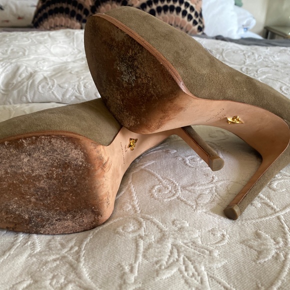 Pour la Victoire taupe suede platform stilettos 7.5 - Picture 4 of 6